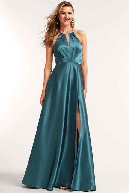 Robe Chic Satin Bleu - gallery 3