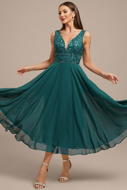 Robe Chic Émeraude Fluide - gallery 3