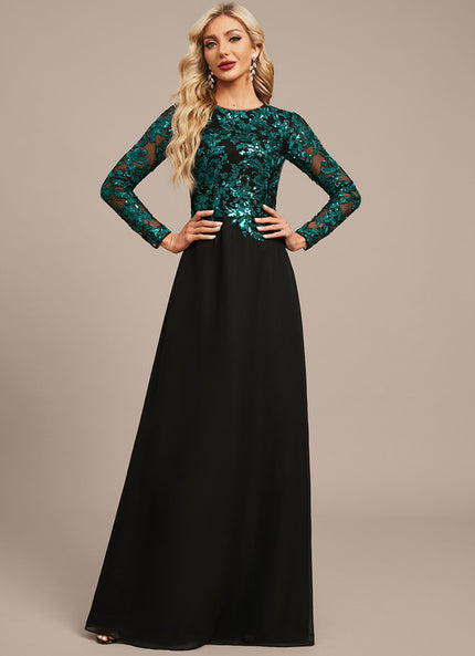 Robe Chic Éclat Noir Émeraude