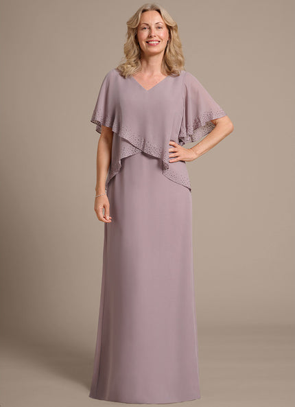 Robe Chic Longue Mauve Élégante