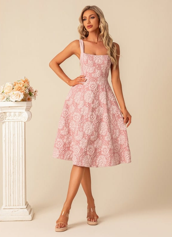 Robe Chic Rose Texturée