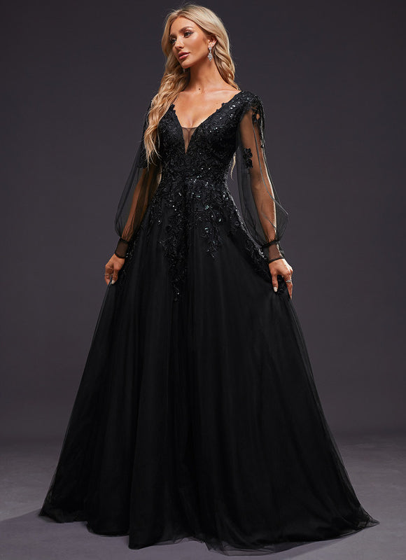Robe Chic Noir Éblouissant - gallery 8