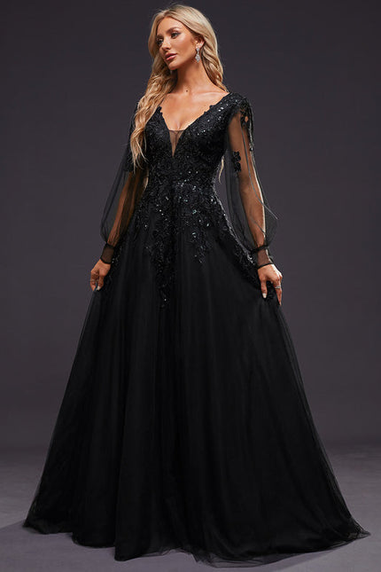 Robe Chic Noir Éblouissant - gallery 8