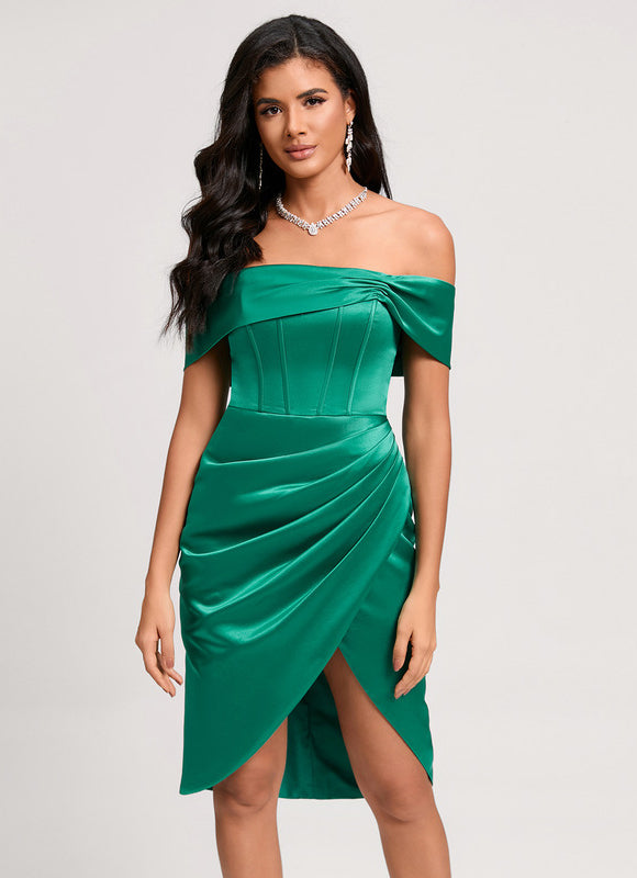 Robe Chic Satin Éclat Asymétrique