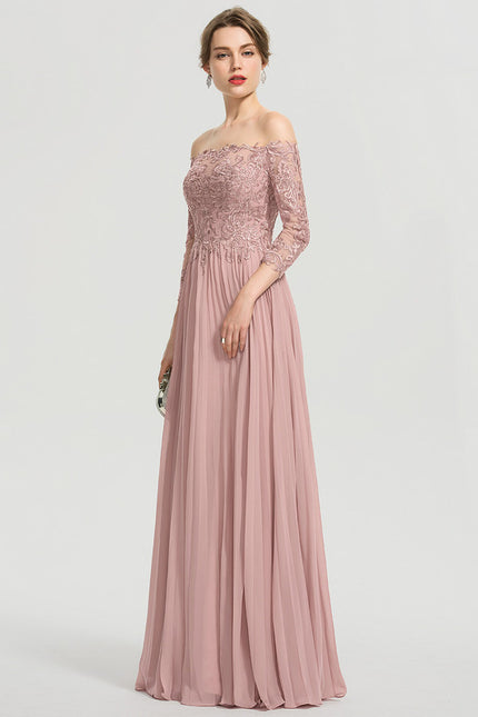 Robe Chic Longue Rose Plissée - gallery 4