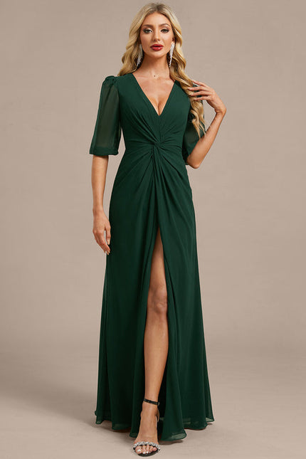 Robe Chic Longue Verte Fluide - gallery 2