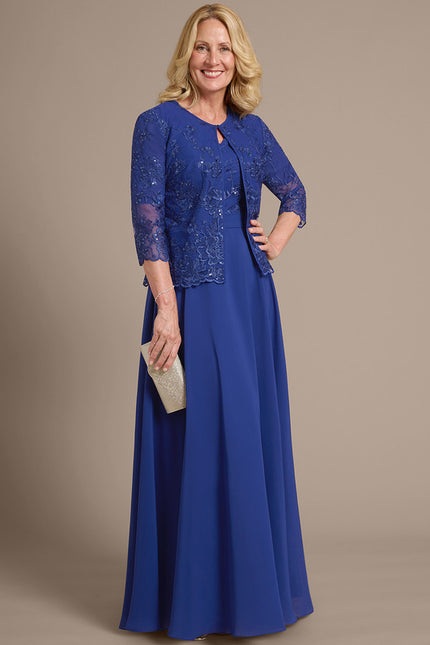 Robe Chic Longue Bleu Cobalt - gallery 3