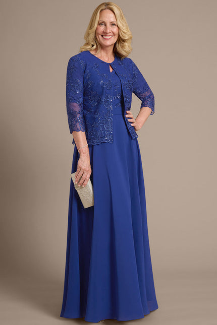 Robe Chic Longue Bleu Cobalt - gallery 3