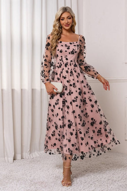 Robe Chic Florale Nude - gallery 2