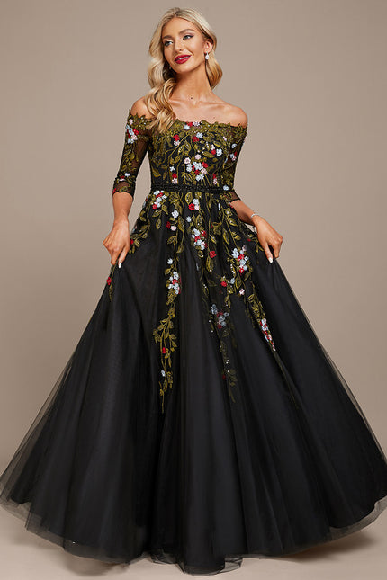 Robe Chic Lueur Florale Sombre