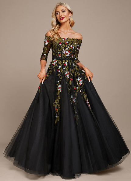 Robe Chic Lueur Florale Sombre