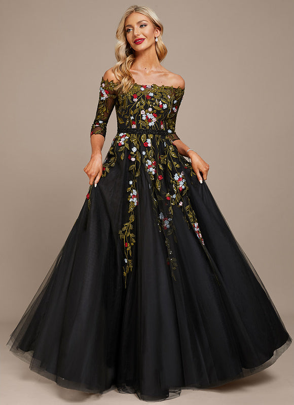 Robe Chic Lueur Florale Sombre