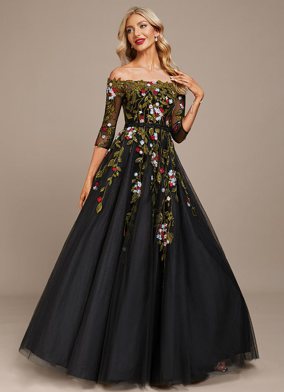 Robe Chic Lueur Florale Sombre - gallery 5