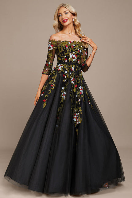 Robe Chic Lueur Florale Sombre - gallery 5
