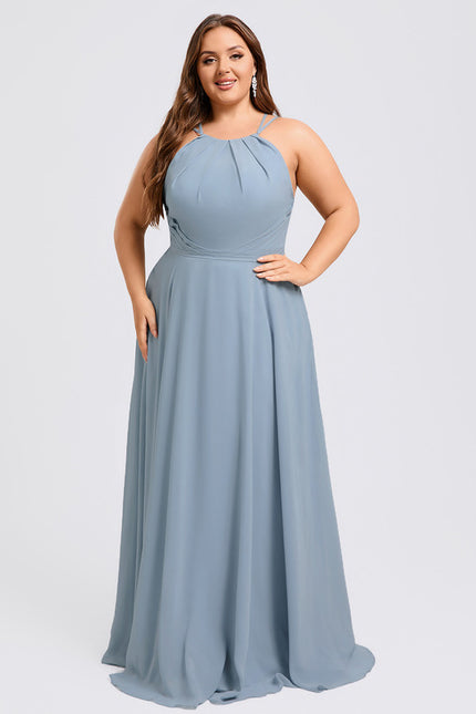 Robe Chic Bleu Drapé - gallery 7
