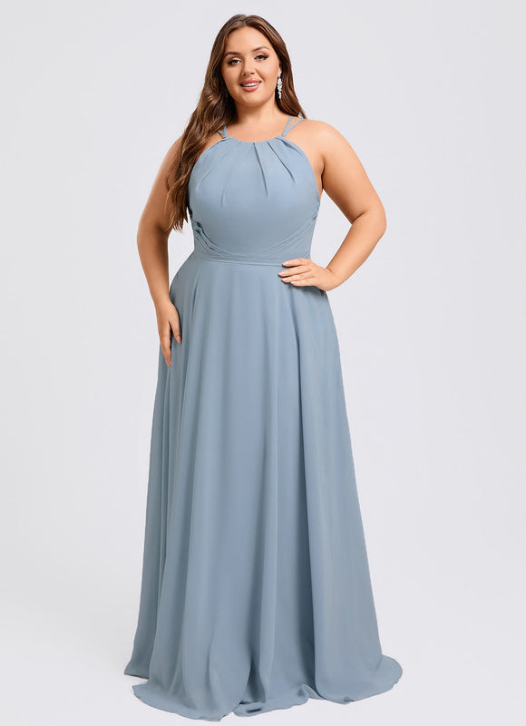 Robe Chic Bleu Drapé - gallery 7