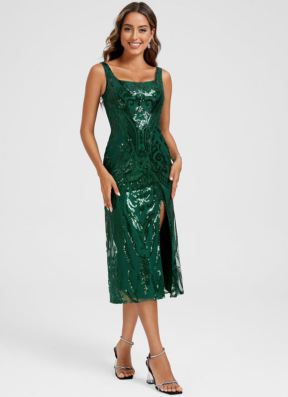 Robe Chic Scintillante Verte - gallery 4
