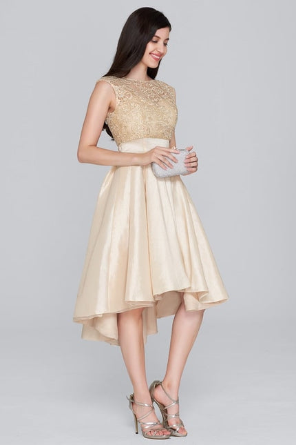 Robe Chic Collet Asymétrique Taffeta - gallery 1