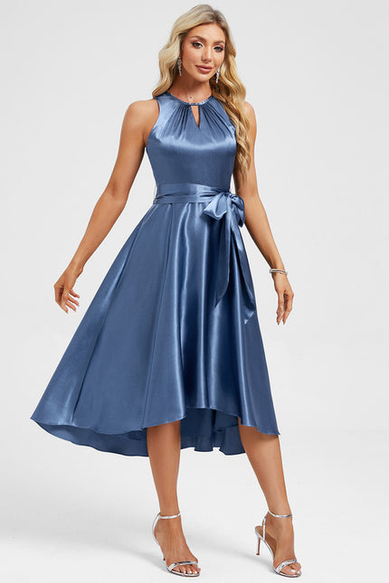 Robe Chic Éclat Satiné Azure - gallery 1
