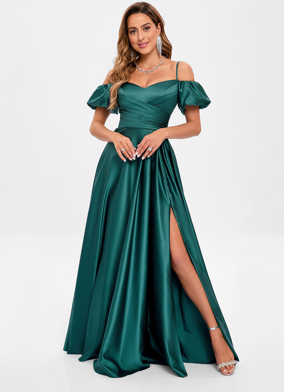 Robe Chic Bleu Royal Satinée - gallery 5