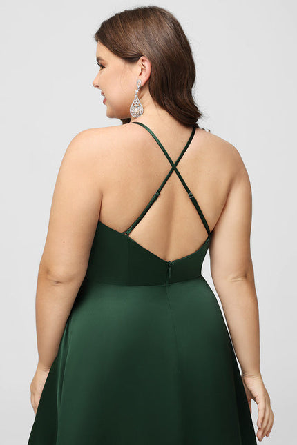 Robe Chic Vert Émeraude Satin - gallery 8