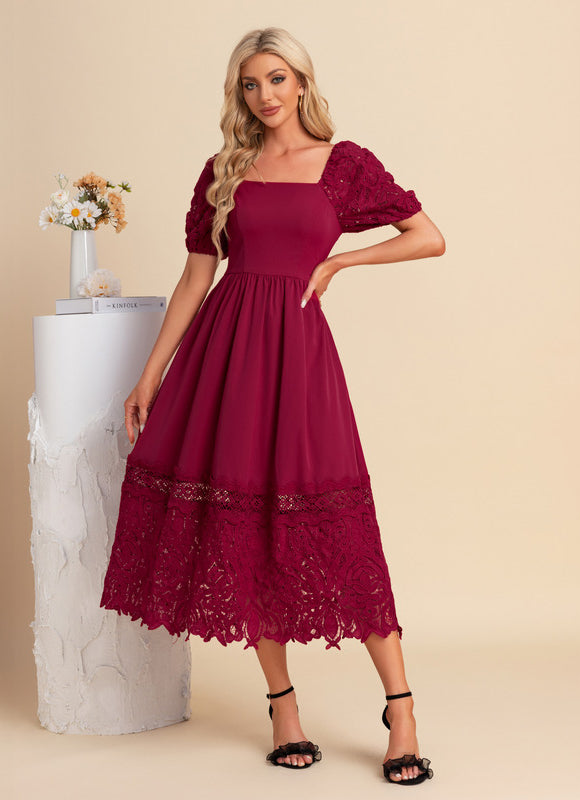 Robe Chic Bordeaux Romantique