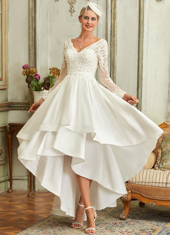 Robe Chic Élégance Satinée Asymétrique - gallery 4