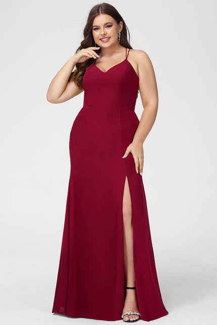 Robe Chic Rouge Élégant Longueur - gallery 8