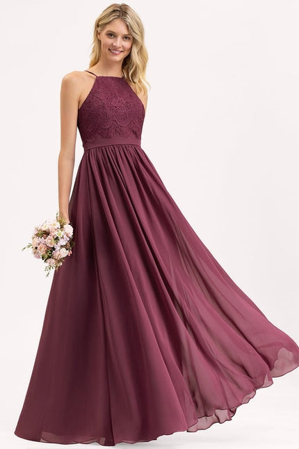 Robe Chic Mousseline Bordeaux - gallery 4