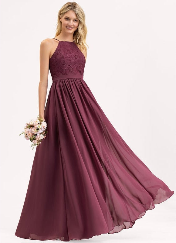 Robe Chic Mousseline Bordeaux - gallery 4