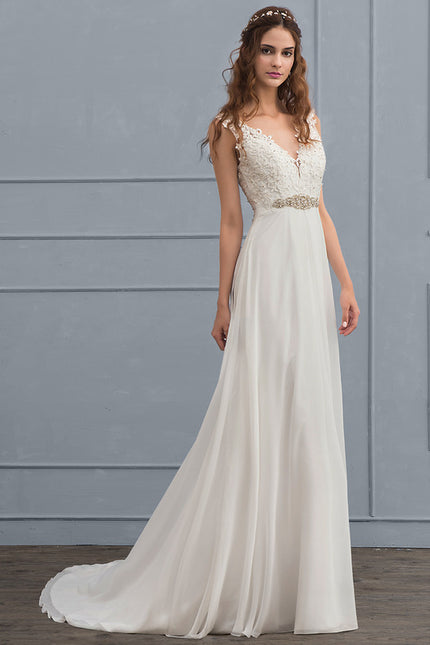 Robe Chic Blanche Mousseline Dentelle