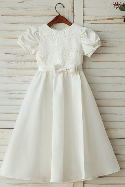 Robe Chic Fête Enfant Satinée
