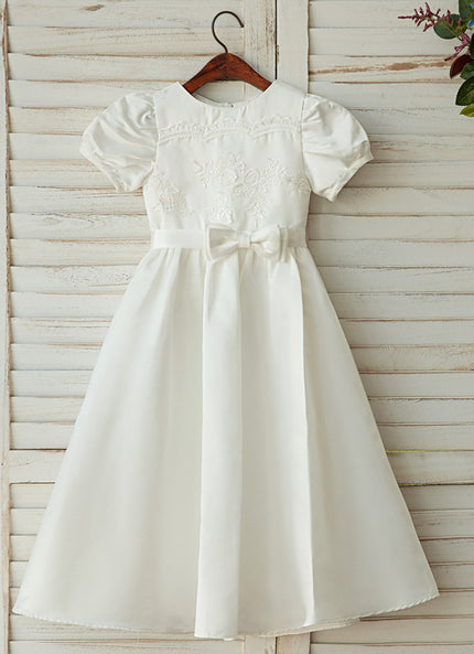 Robe Chic Fête Enfant Satinée