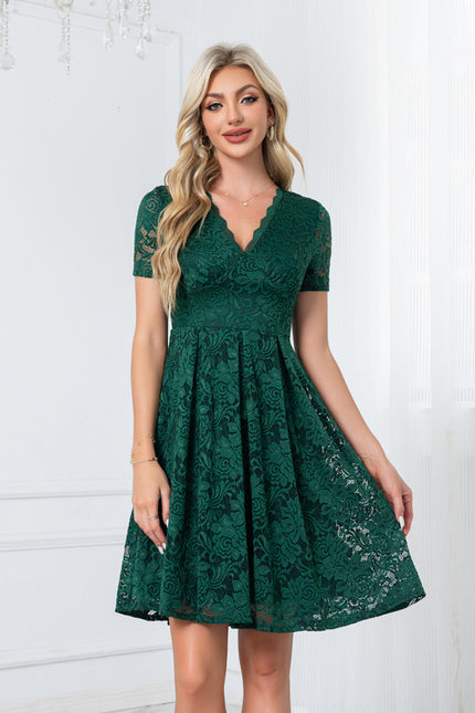 Robe Chic Dentelle Verte - gallery 1