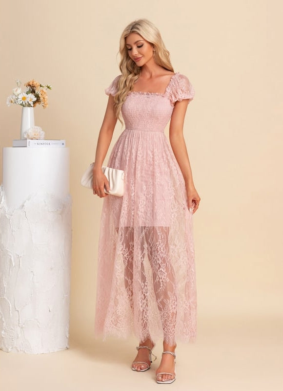 Robe Chic Maxi Rosée - gallery 4