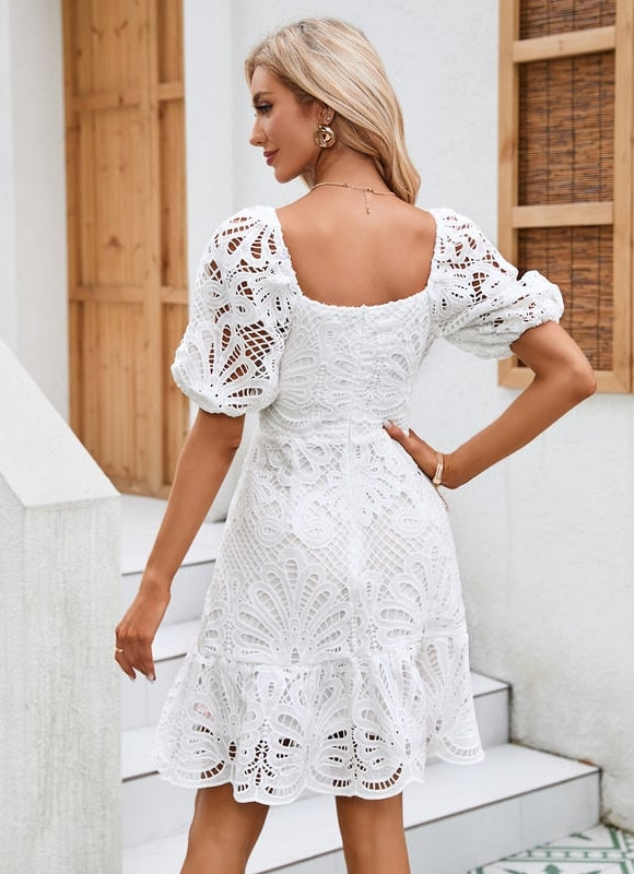 Robe Chic Dentelle Écrue - gallery 5