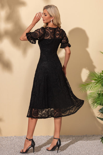 Robe Chic Dentelle Noire Midi - gallery 1