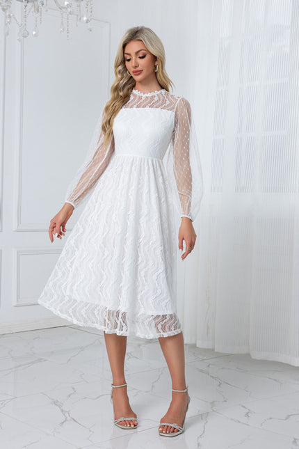 Robe Blanche Dentelle Chic - gallery 5