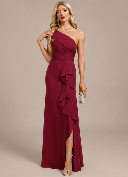Robe Chic Asymétrique Bordeaux