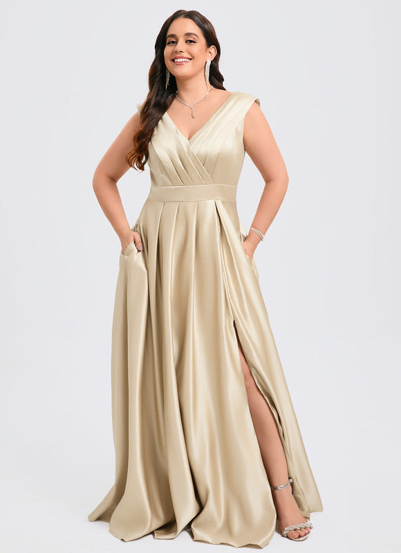 Robe Chic Satinée Rose Pâle - gallery 9