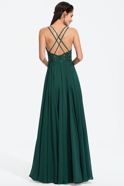 Robe Chic Vert Émeraude Flottante - gallery 7
