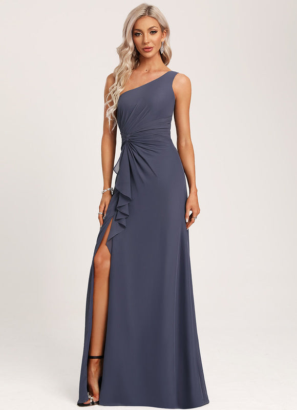 Robe Chic Asymétrique Beige - gallery 5