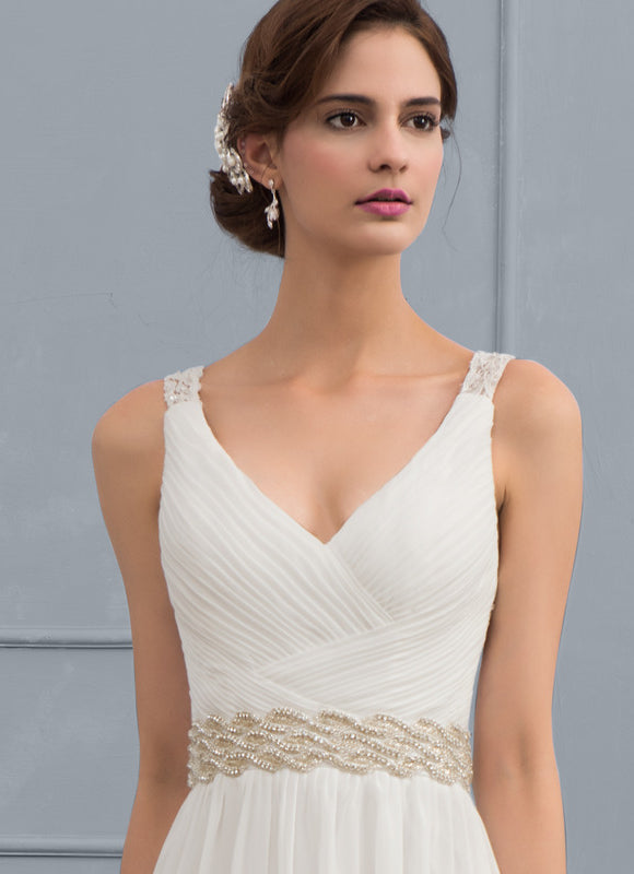 Robe Chic Chiffon Traîne - gallery 1