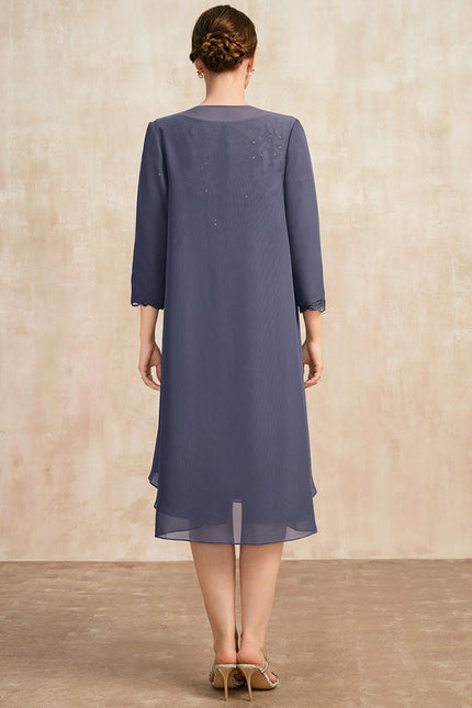 Robe Chic Violet Illusion Dentelle Courte - gallery 5