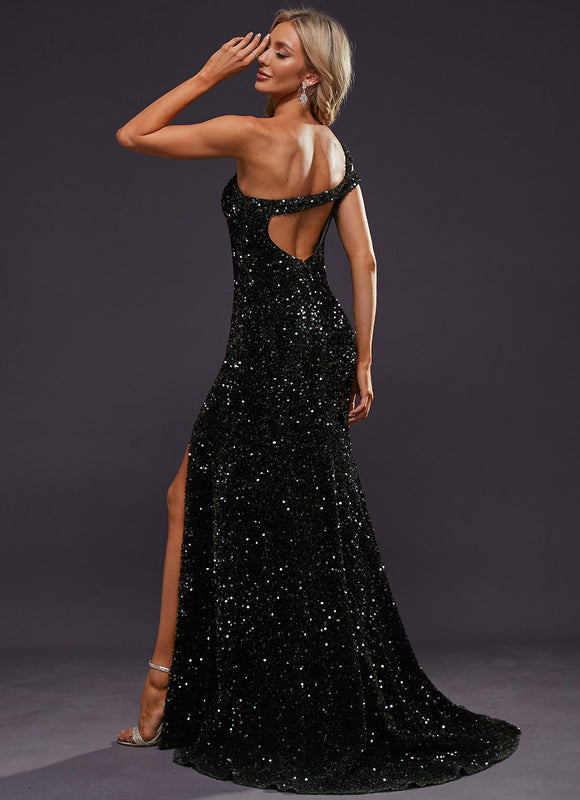 Robe Chic Pailletée Noire - gallery 2
