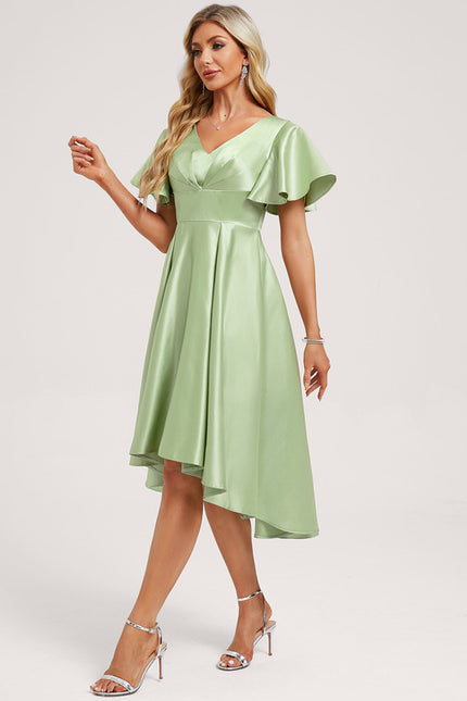 Robe Chic Asymétrique Vert Deau - gallery 1