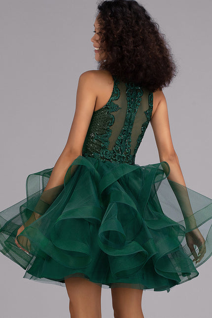 Robe Chic Verte Tulle Paillettes - gallery 5