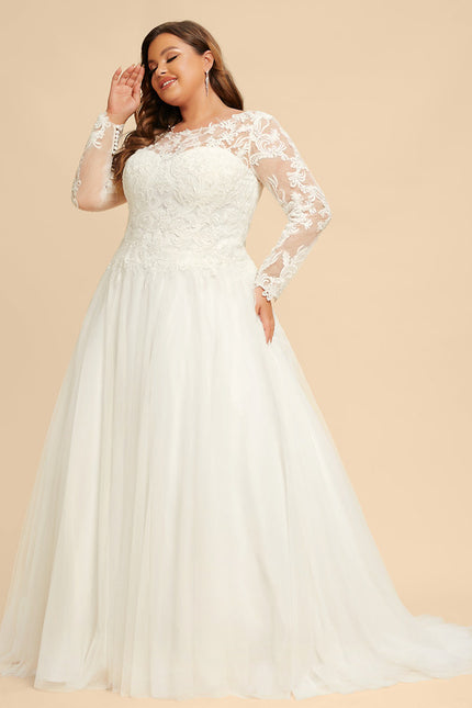 Robe Chic Blanche Col Rond Dentelle - gallery 6