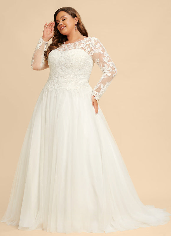 Robe Chic Blanche Col Rond Dentelle - gallery 6