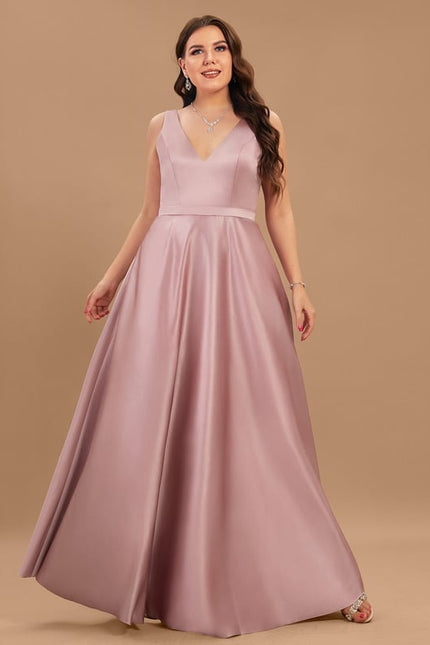 Robe Chic Satinée Rose Pâle - gallery 7